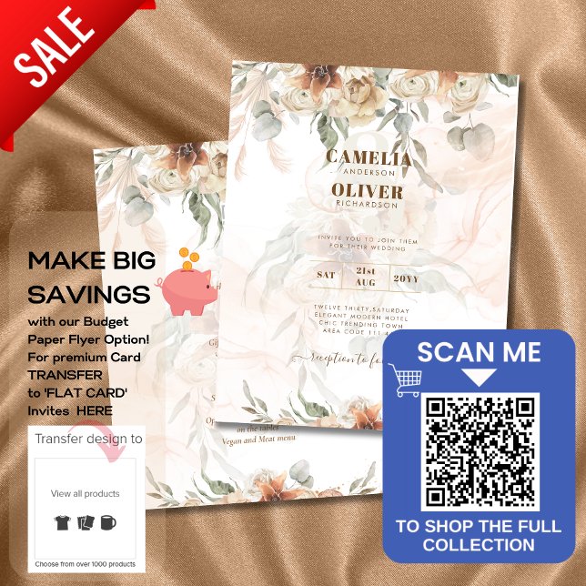 Boho Pampas Grass Wedding bjudande under $1 Flygblad (Skapare uppladdad)