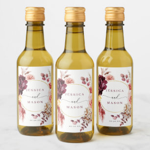 Boho Pampas Grass Wedding Favors Mini Vin-etikett Vinetikett