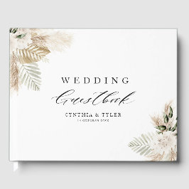 Boho pampas grenery bröllop guestbook gästböcker