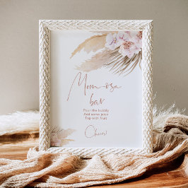 Boho pampas mochid Baby dusch Momosa pub Poster