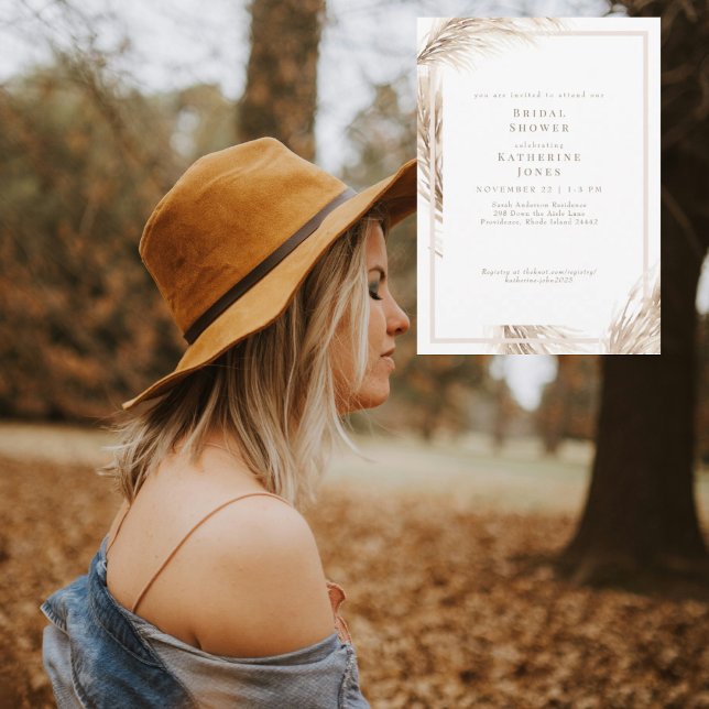 Boho Pampas Möhippa Inbjudningar (Skapare uppladdad)