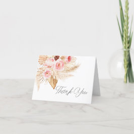 Boho Pampas rosa Blommigt Baby Shower Tack Kort