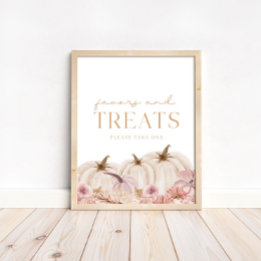Boho Pampas Rosa Pumpkin Favors och Treats Poster