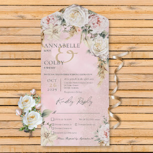 Boho Pampas & Rosa ros Rosa 3 Middag