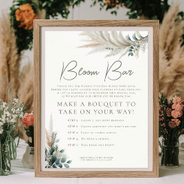 Boho Pampas Sage Grönt Baby Shower Bloom Pub-tecke Poster