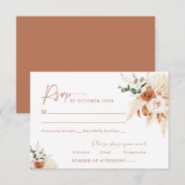 Boho Pampas Terracotta Bröllop OSA Card LEYLA Kort