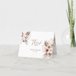 Boho Pampas Terracotta Bröllop - tackkort