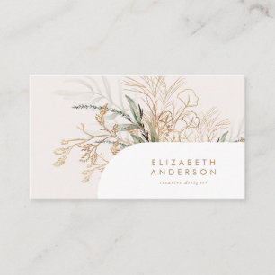 Boho Pampas White Eucalyptus Corporate Visitkort