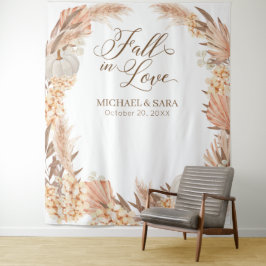 Boho Pampas White Pumpkin backdrop fall banner 