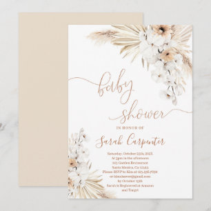Boho Pampasgräs Baby Shower-inbjudan Inbjudningar