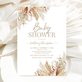Boho Pampasgräs Bebis Shower Inbjudan