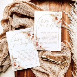 Boho Pampasgräs Beige Böcker för Bebis Inbjudningar