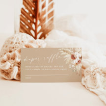 Boho Pampasgräs Blöjlotterikort