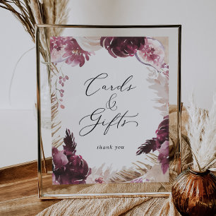Boho Pampasgräs Kort och present skylt