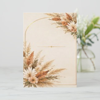 Boho Pampasgräs och Terrakotta Blommig Båge Inbjudningar