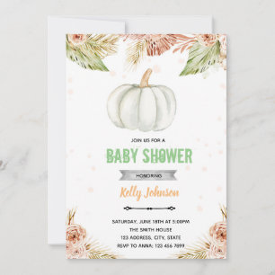 Boho pampasgräs pumpa dusch set inbjudningar