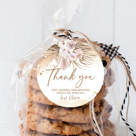 Boho Pampasgräs Tack Runt Klistermärke