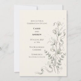Boho Pampasgräs Torkad Blommig Bröllopsinbjudan Inbjudningar