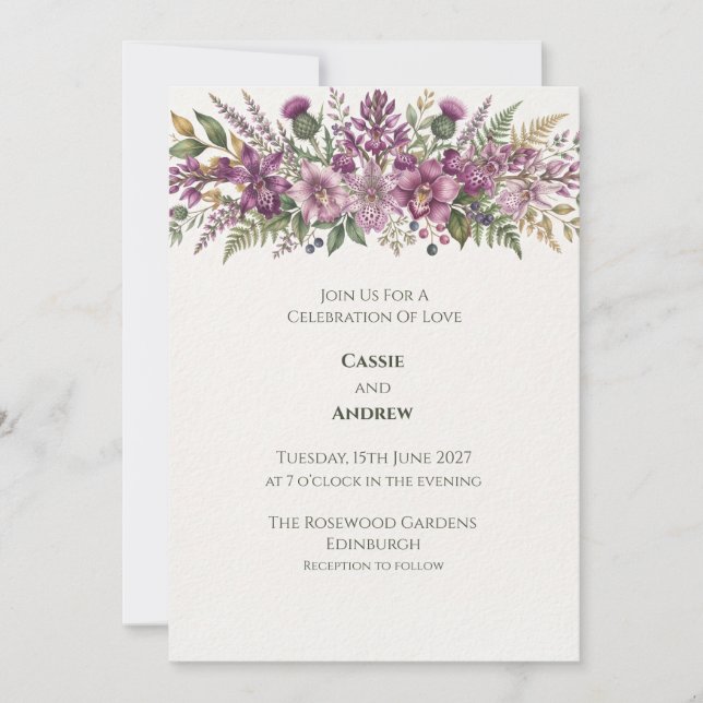 Boho Pampasgräs Torkad Blommig Bröllopsinbjudan Inbjudningar (Framsida)
