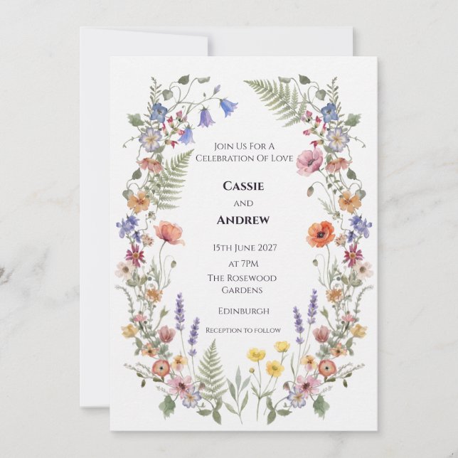 Boho Pampasgräs Torkad Blommig Bröllopsinbjudan Inbjudningar (Framsida)