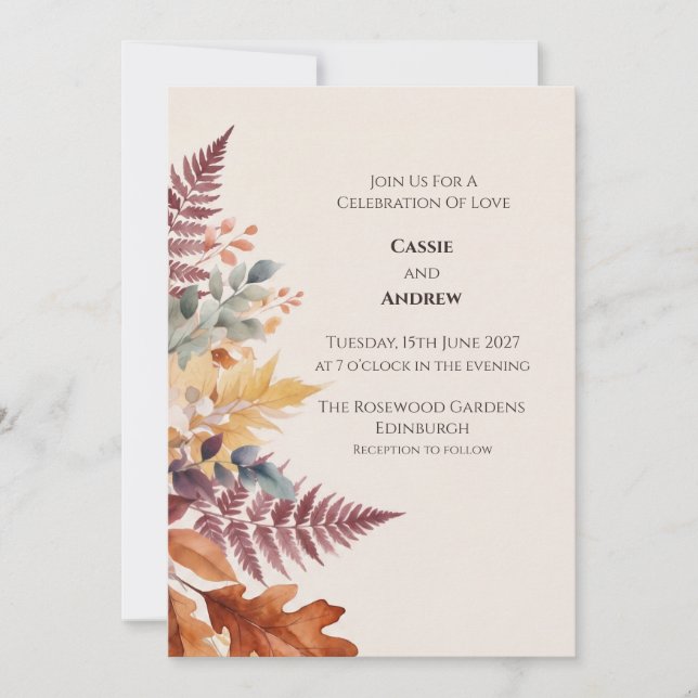 Boho Pampasgräs Torkad Blommig Bröllopsinbjudan Inbjudningar (Framsida)