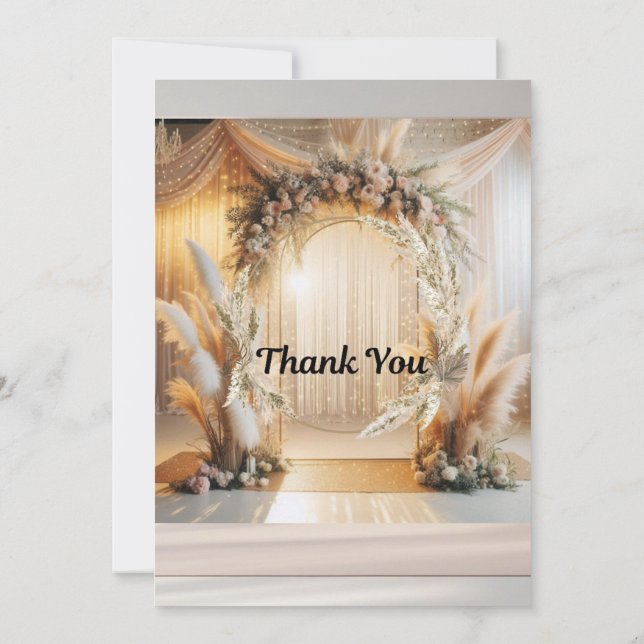 Boho Pampass Blommigt bröllopsinbjudan |Redigerbar Inbjudningar (Baksida)