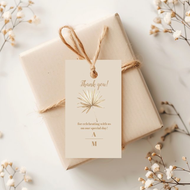 Boho Pampass Grass Blommigt Bröllop Presentetikett (Skapare uppladdad)