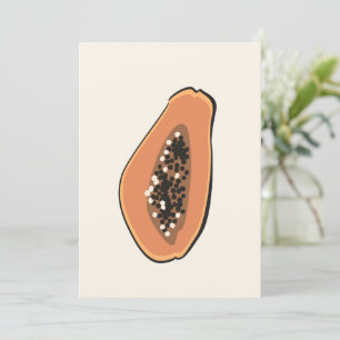 Boho Papaya Fruit Illustration, sommartryck