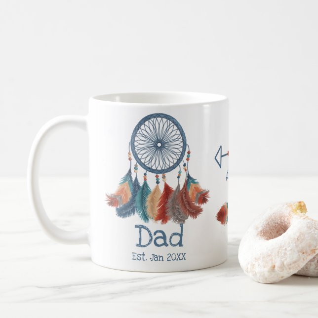 Boho Pappa Est. Drömfångare Kaffemugg (Med munk)