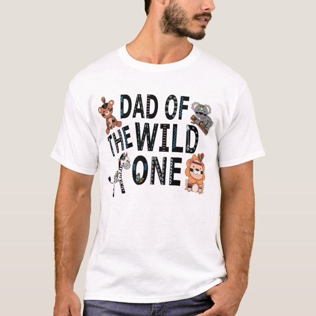 Boho Pappa i Vilden en födelsedag T Shirt (Framsida)