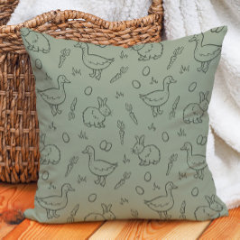 Boho påskhare kanin gås vår salvia grön kudde