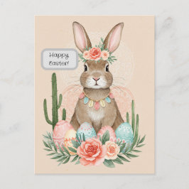 Boho påskharen kort – Whimsical Pastel Postkort