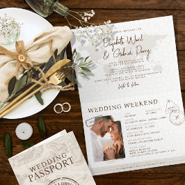Boho Passport Destination Wedding Inbjudan