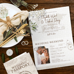 Boho Passport Destination Wedding Inbjudan