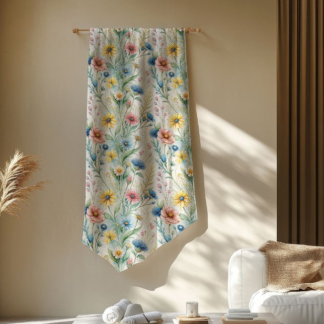 Boho Pastel Blommigt Blanket Gift för hennes helig Fleecefilt (Boho Pastel Floral Blanket Gift for Her Serenity)