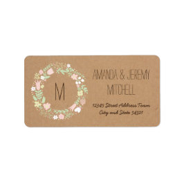 Boho Pastel Blommigt Utandning Rustit Bröllop Adressetikett