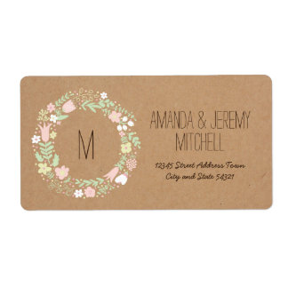 Boho Pastel Blommigt Utandning Rustit Bröllop Fraktsedel