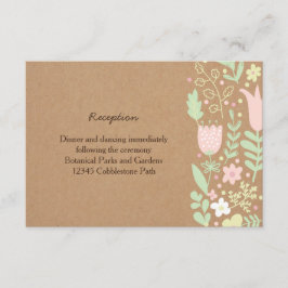 Boho Pastel Blommigt Utandning Rustit Bröllop Tilläggskort