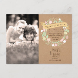 Boho Pastel Blommigt Utandning Rustit Bröllop Vykort