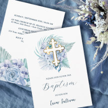Boho Pastel Blue Bouquet Baptism