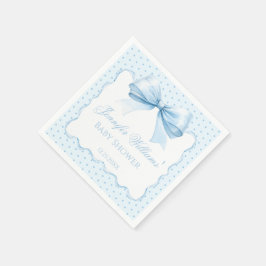 Boho pastel Blue bow ribbon pojke dusch papper Pappersservett