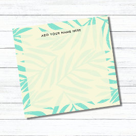Boho Pastel Blue Handflatan Lövs Office Post-it Block