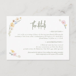 Boho Pastel Elegant Calligraphy Bröllop Tilläggskort