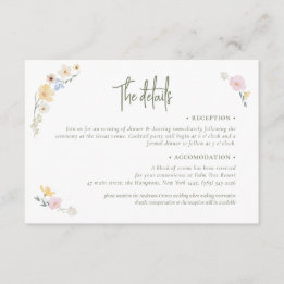 Boho Pastel Elegant Calligraphy Bröllop Tilläggskort