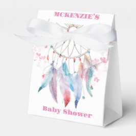 Boho Pastel Feathers Dreamcatcher Girl Baby Shower Presentaskar