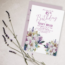 Boho Pastel Flowers 45:e födelsedagsinbjudan Inbjudningar