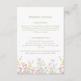 Boho Pastel flowers Elegant Calligraphy Wedding E Tilläggskort