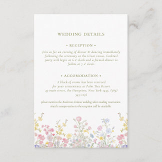 Boho Pastel flowers Elegant Calligraphy Wedding  E Tilläggskort