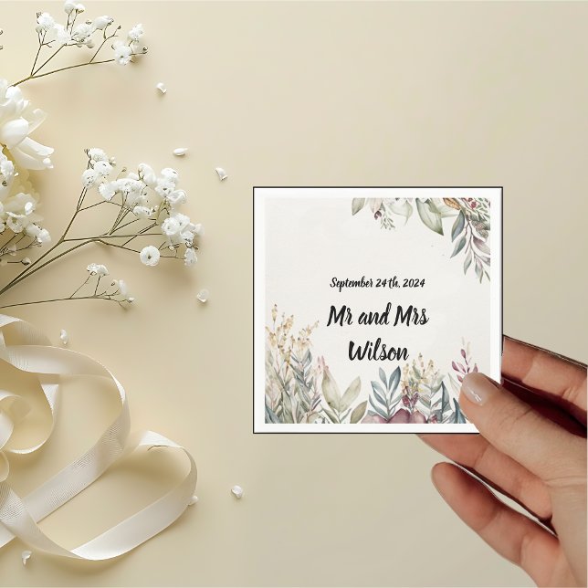 BOHO Pastel Garden Färg Bröllop Dinner Cocktail Pappersservett (Skapare uppladdad)