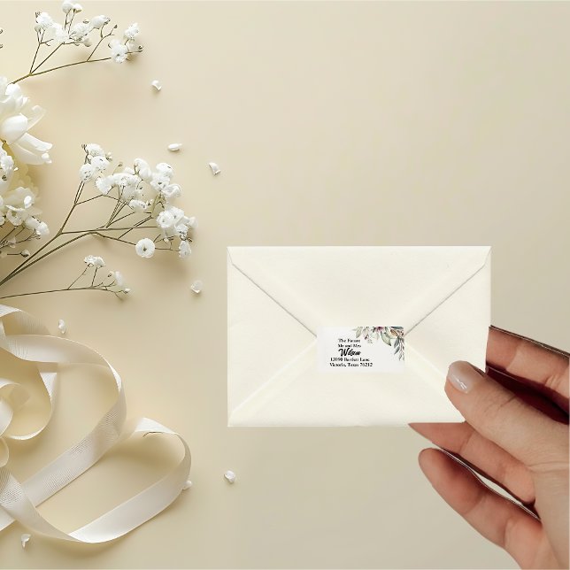 BOHO Pastel Garden Färg Bröllop Returadress Adressetikett (Skapare uppladdad)